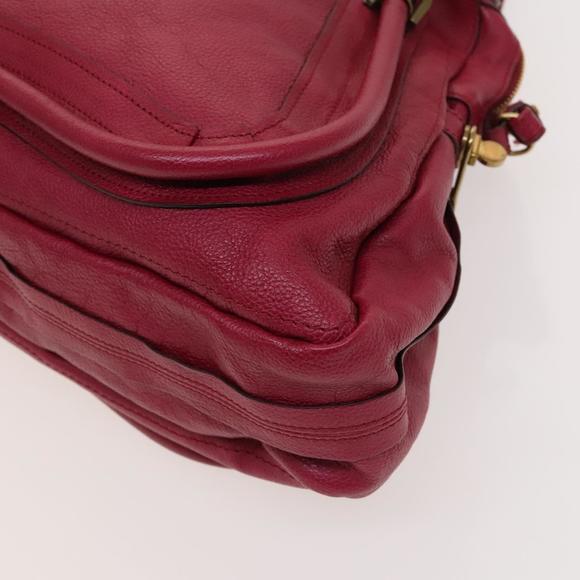 Chloe Paraty Hand Bag Leather 2way Pink Gold Auth 124627 - Picture 12 of 16